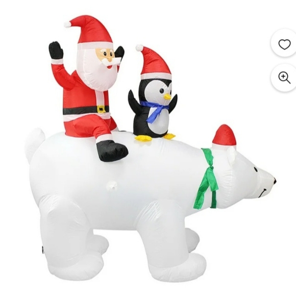 CreativeArrowy 7ft Christmas Inflatable Santa Claus Penguin PolarBear LED Lights - Picture 2 of 3